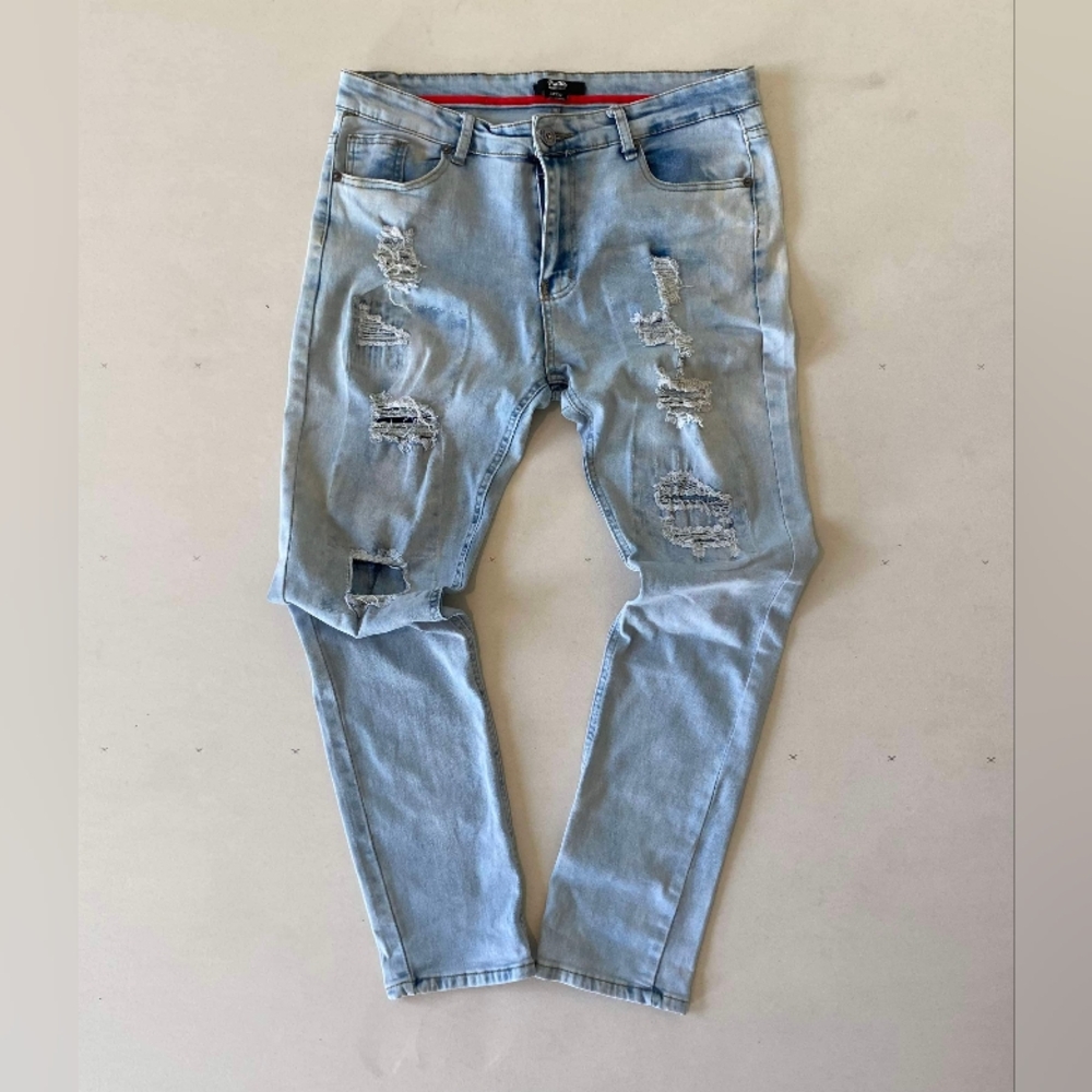 Public Supply Co Mens Distressed Skinny Jeans 34x32